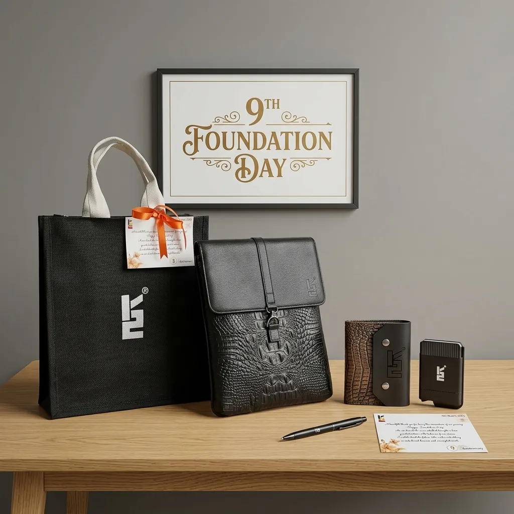 Foundation Day themed premium gift bag and accessories