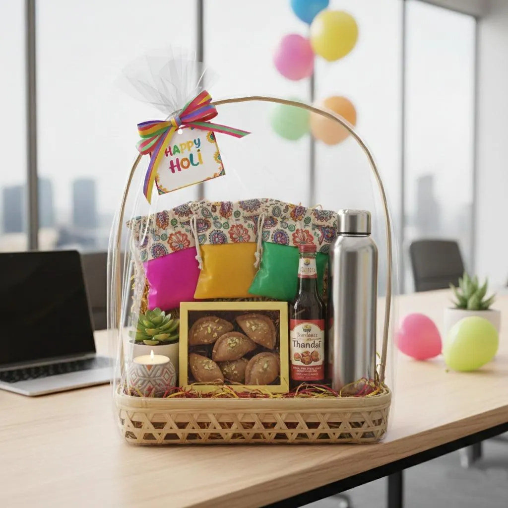 Corporate Holi office gift basket