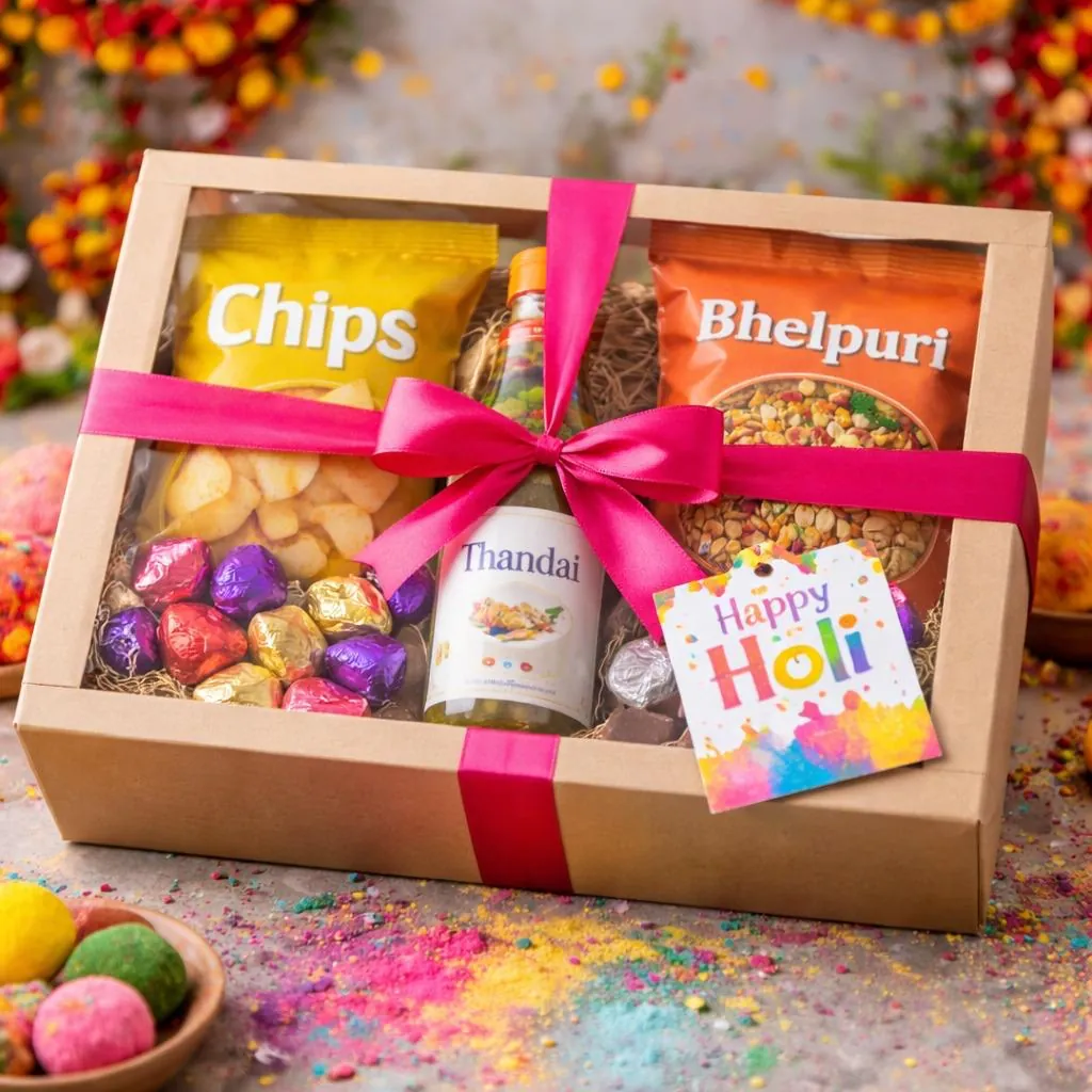 Holi snack and colour gift box