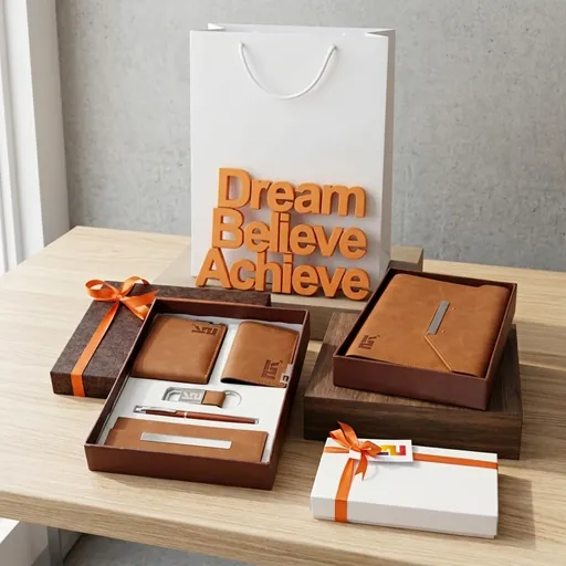 Executive employee joining kit with leather accessories