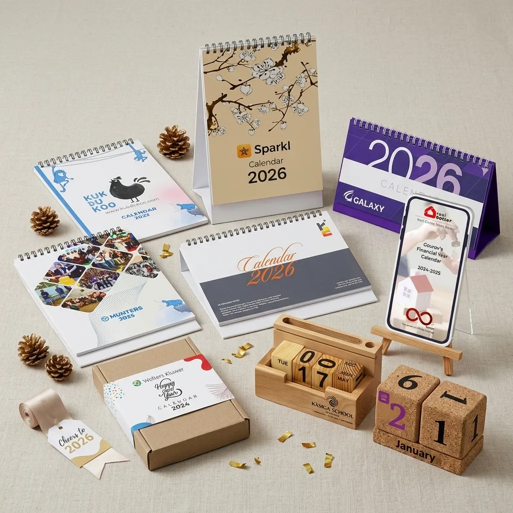 Custom branded desk calendars for corporate New Year gifting