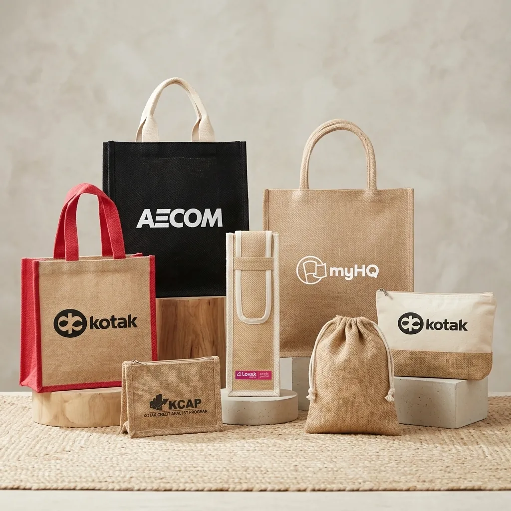 Branded jute corporate gift bags