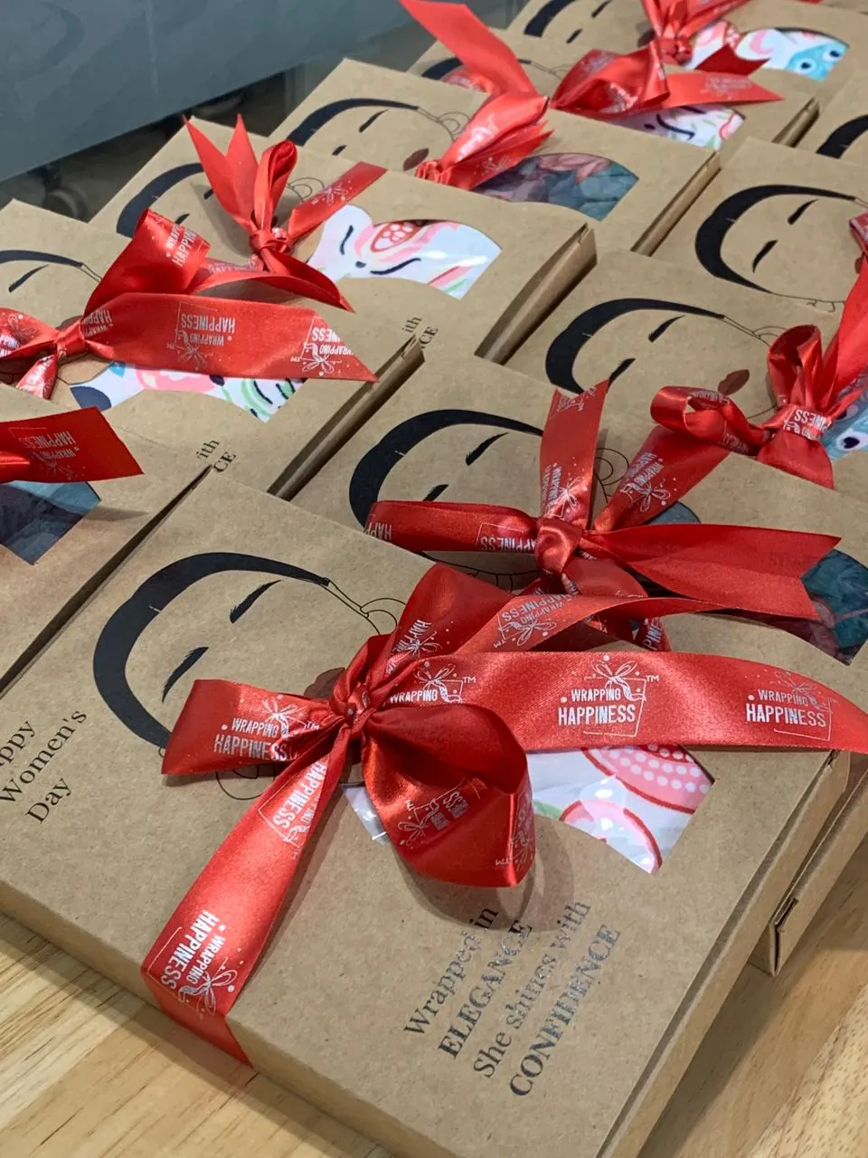 Bulk Women's Day gift boxes with branded ribbons
