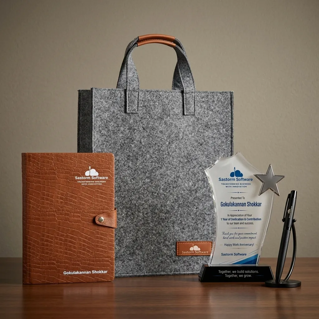 Sastorm Software work anniversary gift set